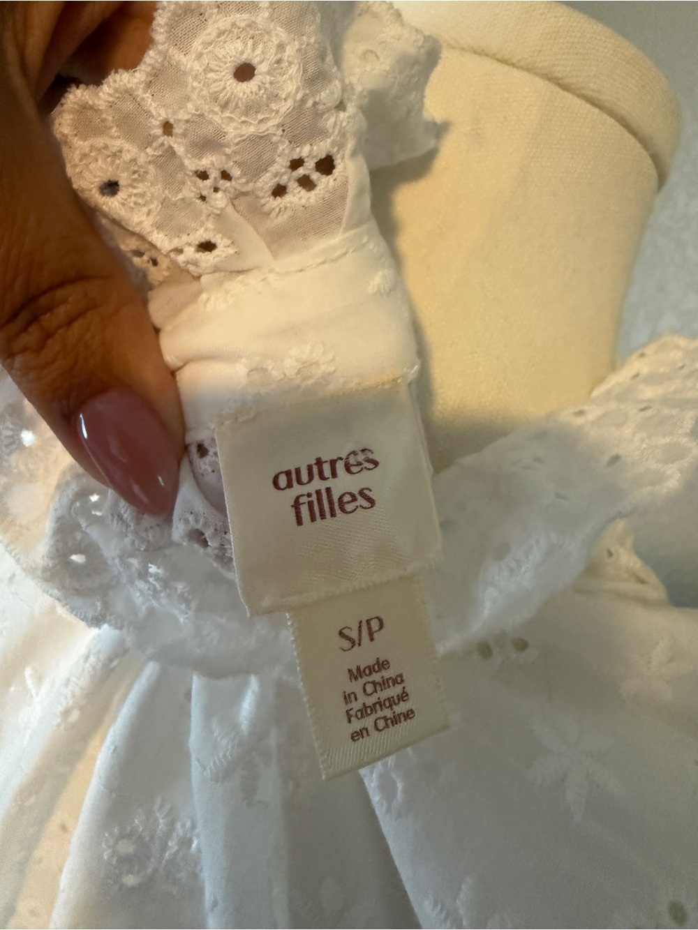 Classic White Eyelet Ruffle Button-Up Top - Picture 5 of 5